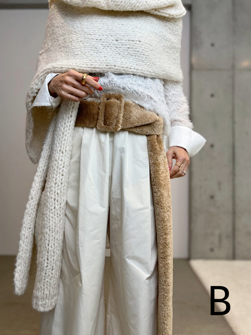 fur tail belt